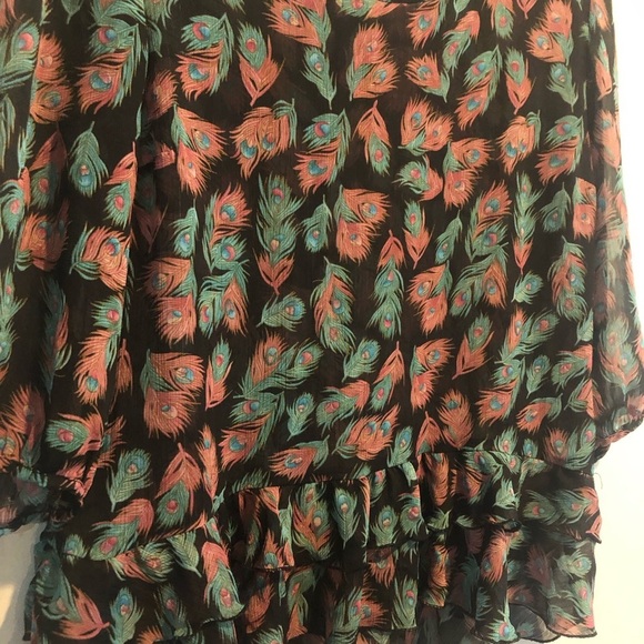 Ripe M/L Sheer Blouse Multi Colour Peacock Feather - Picture 7 of 7